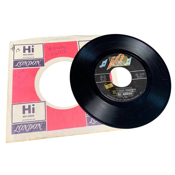 Al Green "Let's Stay Together" 45 RPM Vinyl Record 1971 Hi Records London Sleeve - Picture 1 of 3